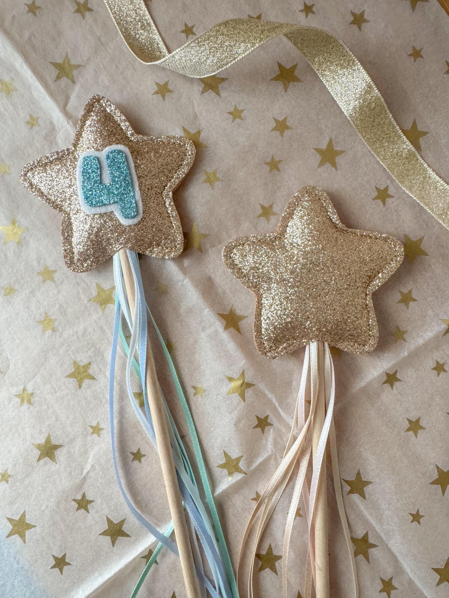 Gold Glitter Birthday Wand