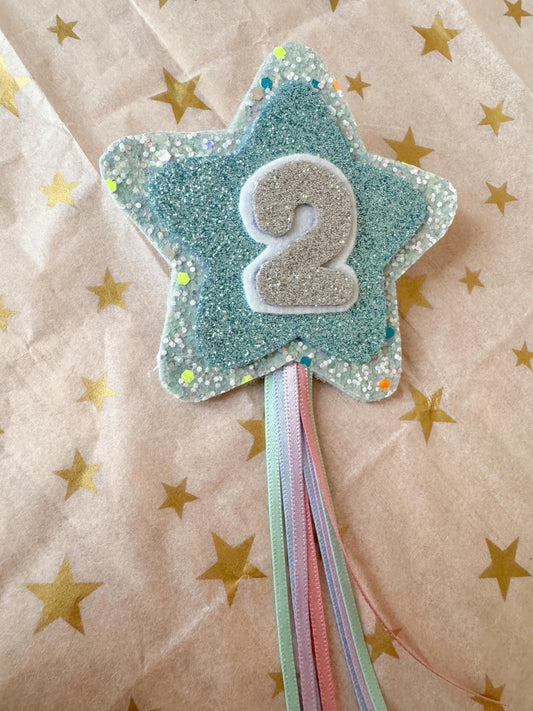 Birthday Number Badge - Blue Shooting Star
