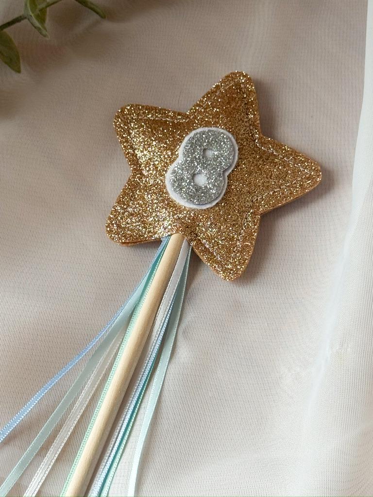 Glitter Number Wand - Green & Blue