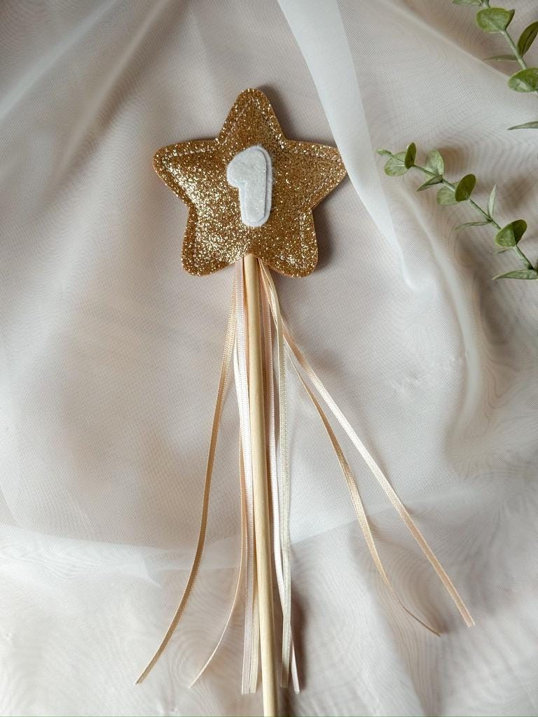 Glitter Number Wand - Nude