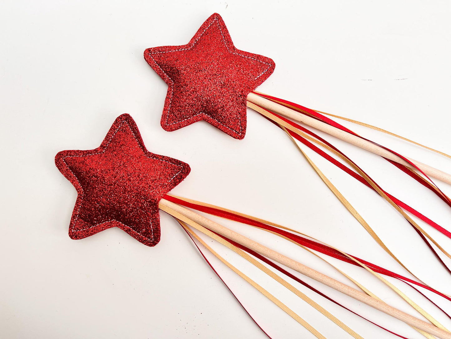Glitter Star Wand - Red & Gold