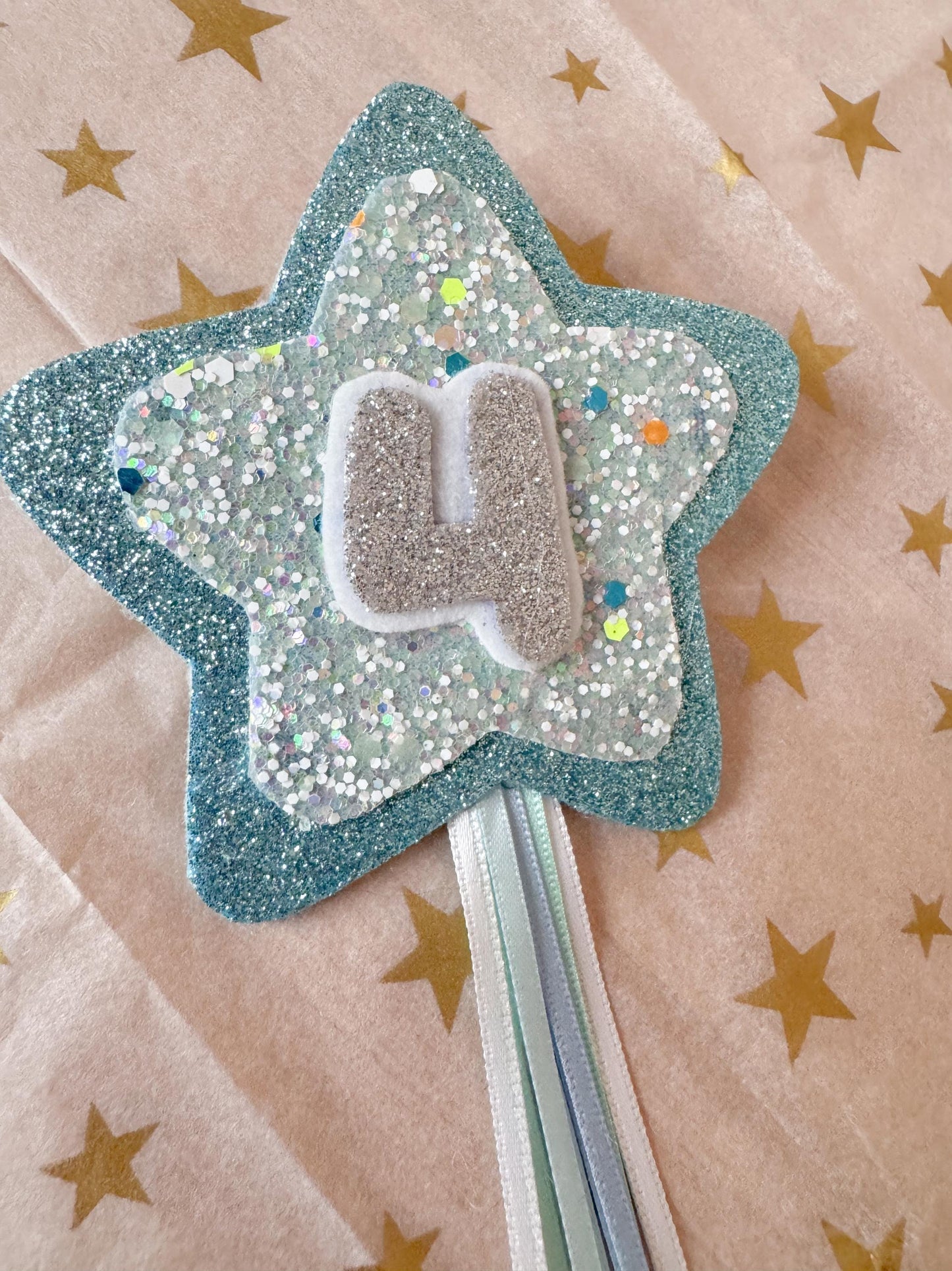 Birthday Number Badge - Turquoise Shooting Star