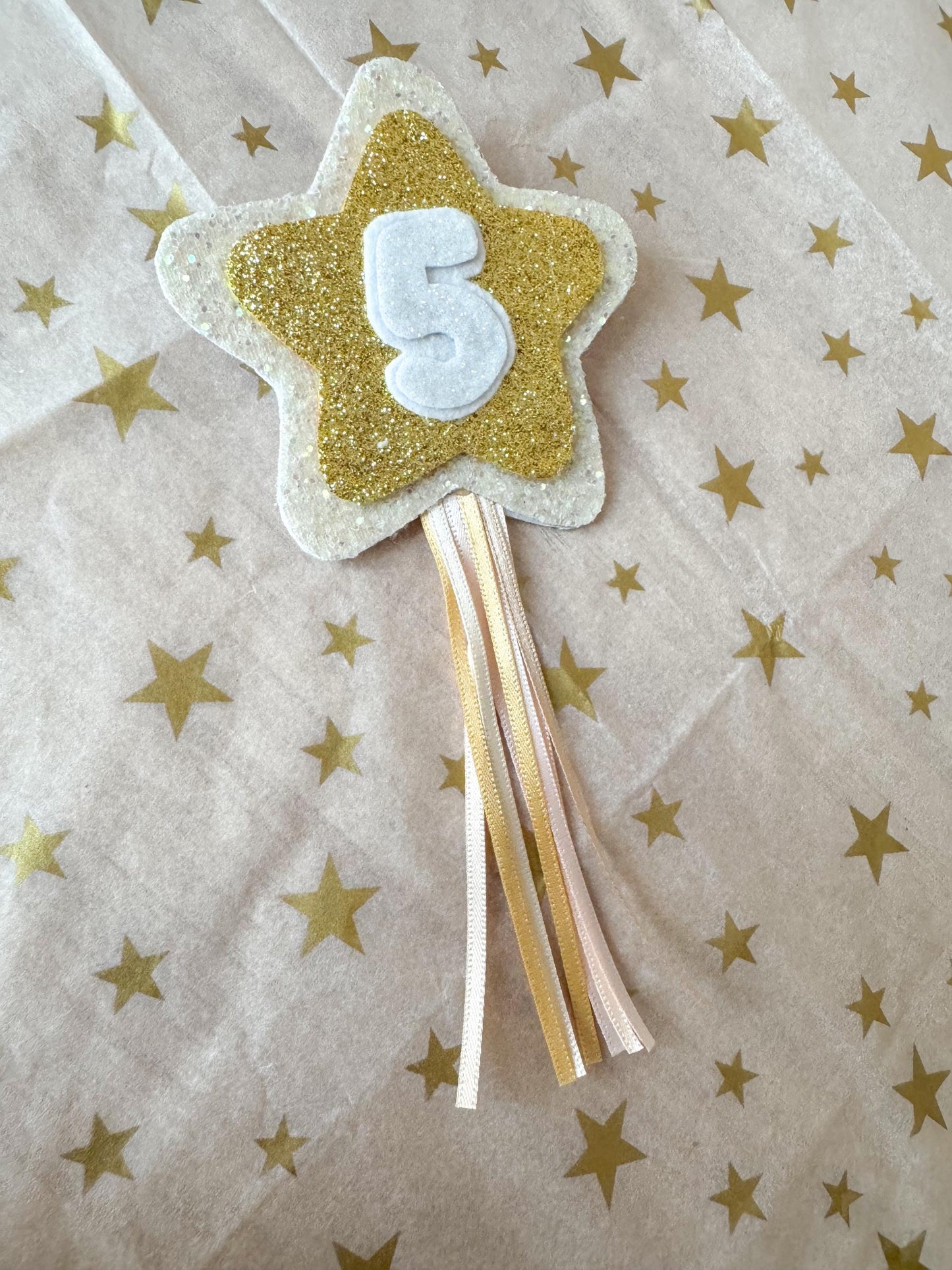Birthday Number Badge - White Shooting Star