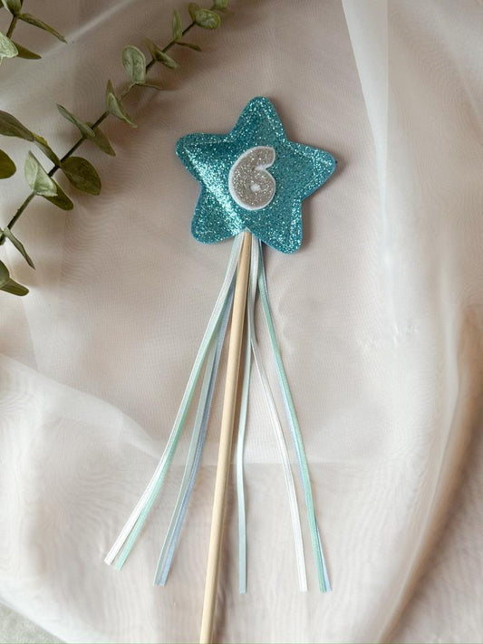 Blue Glitter Birthday Wand