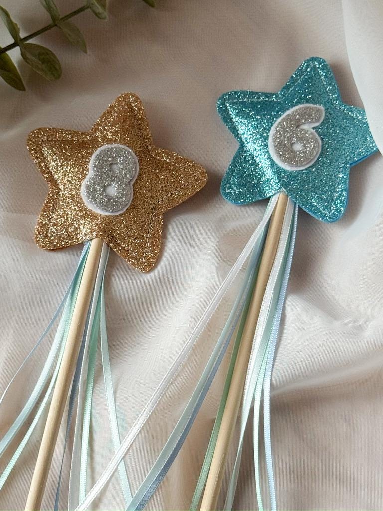 Blue Glitter Star Fairy Wand