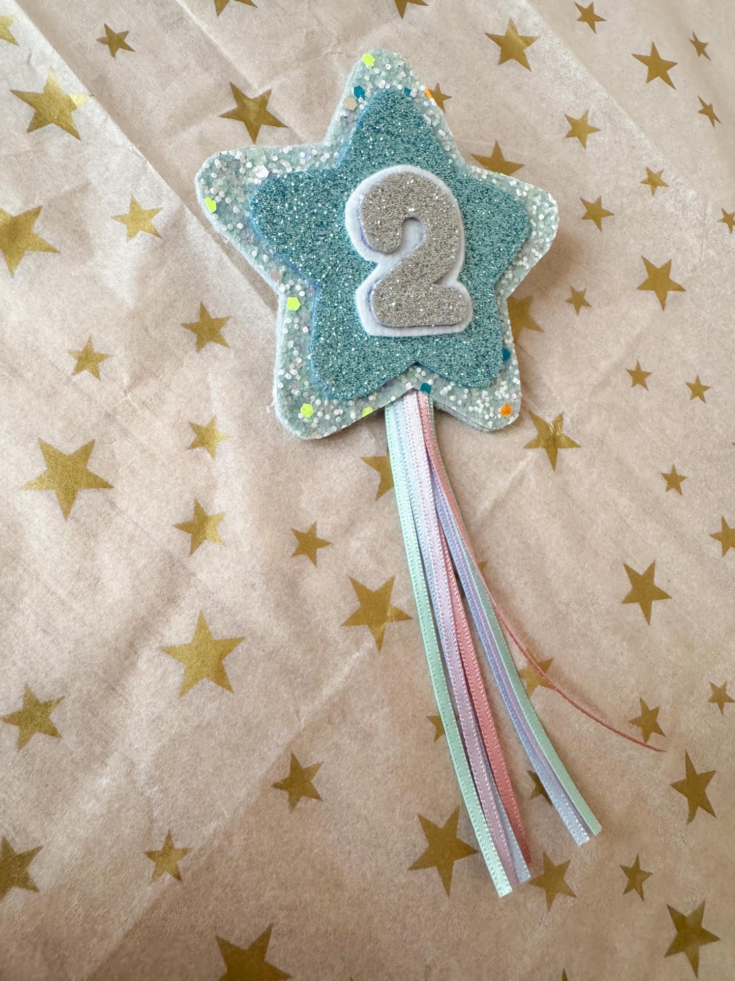 Birthday Number Badge - Blue Shooting Star