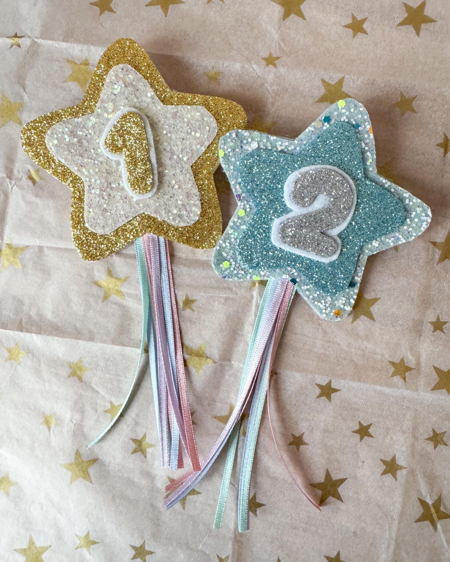 Birthday Number Badge - Blue Shooting Star