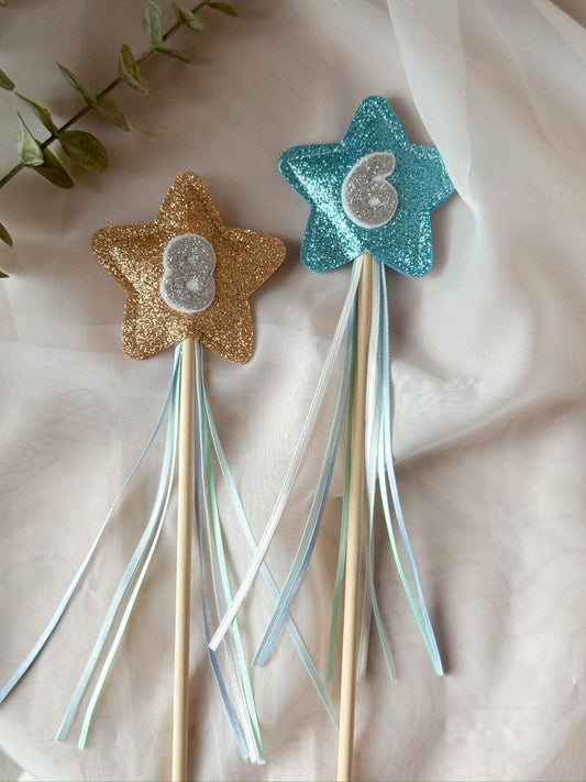Glitter Number Wand - Green & Blue