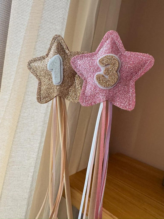 Glitter Number Wand - Nude