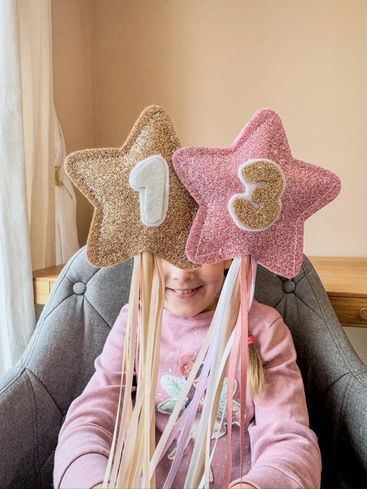 Glitter Number Wand - Pink & Purple