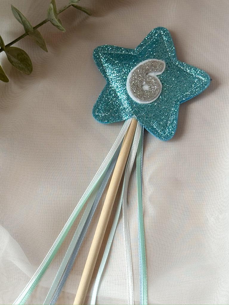Blue Glitter Birthday Wand