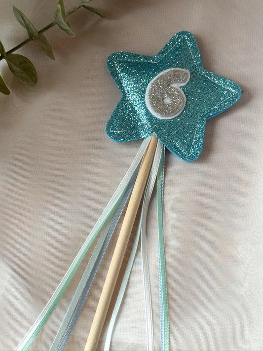 Blue Glitter Birthday Wand