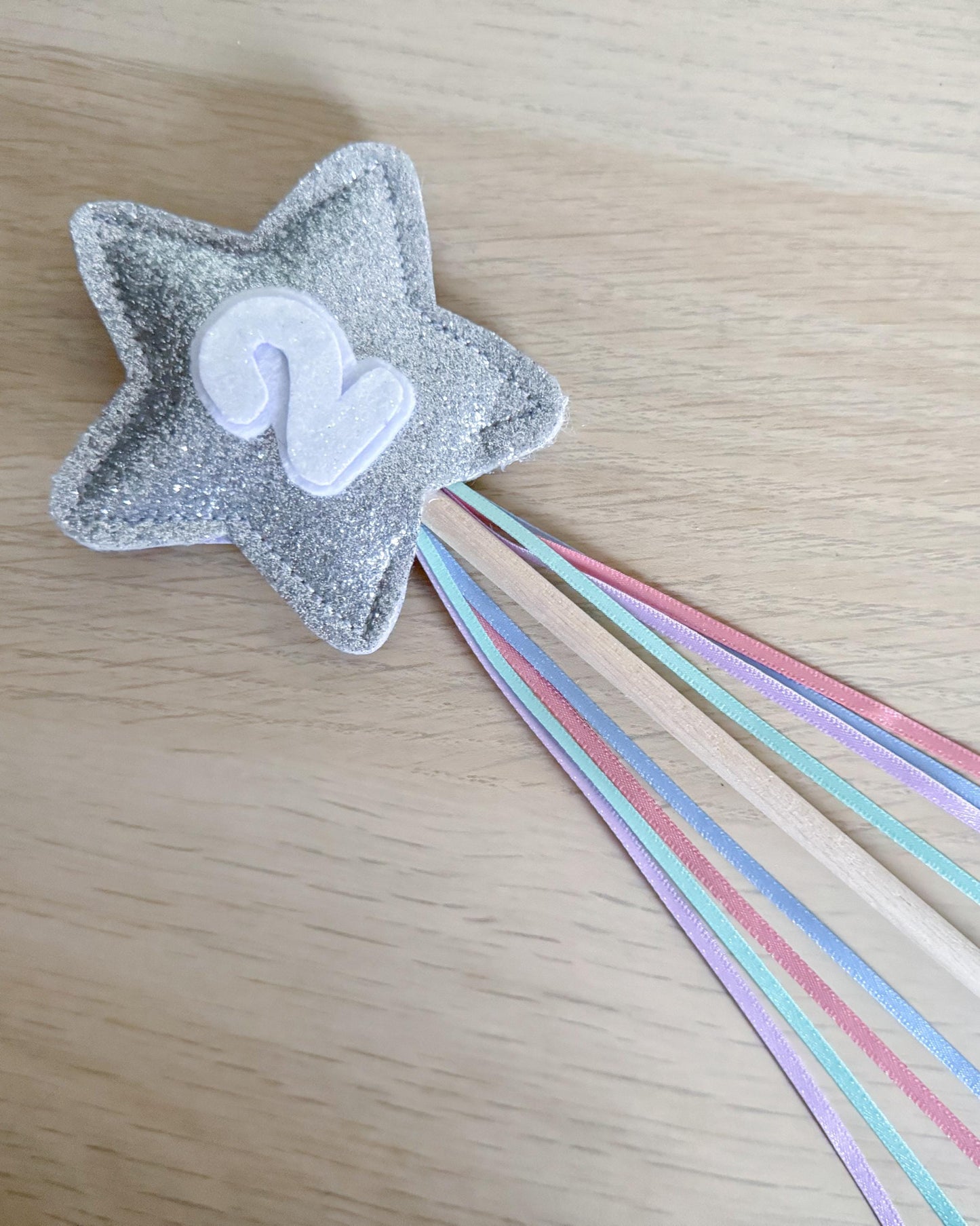 Silver Glitter Star Wand