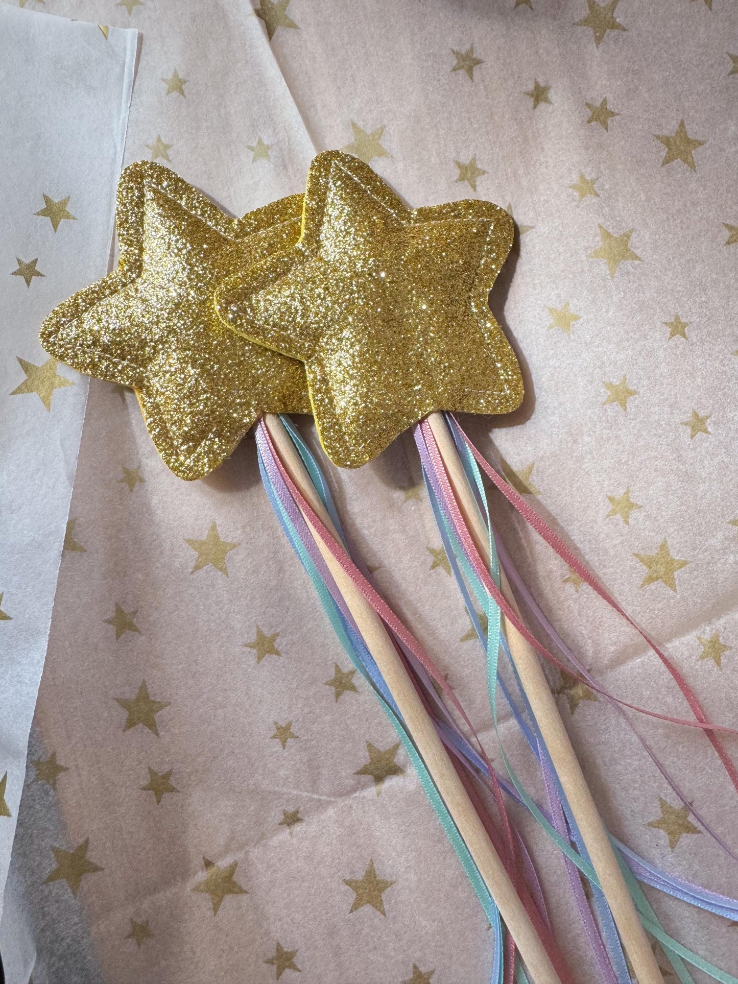 Gold Glitter Star Wand