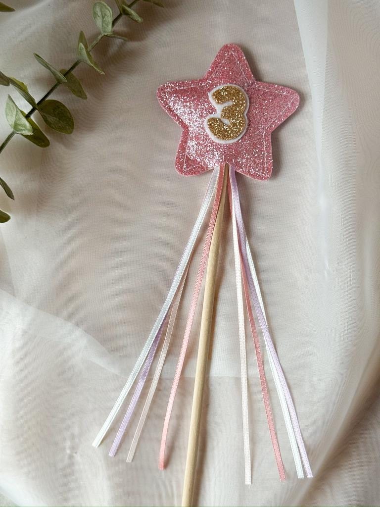 Pink Glitter Birthday Wand