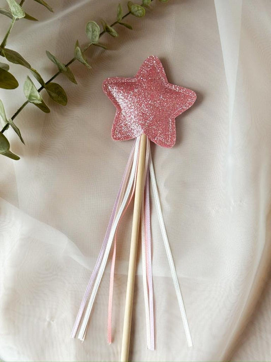 Pink Glitter Star Fairy Wand