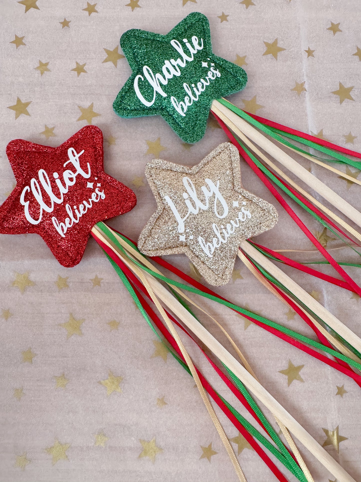 'Believes' Gold Glitter Wand