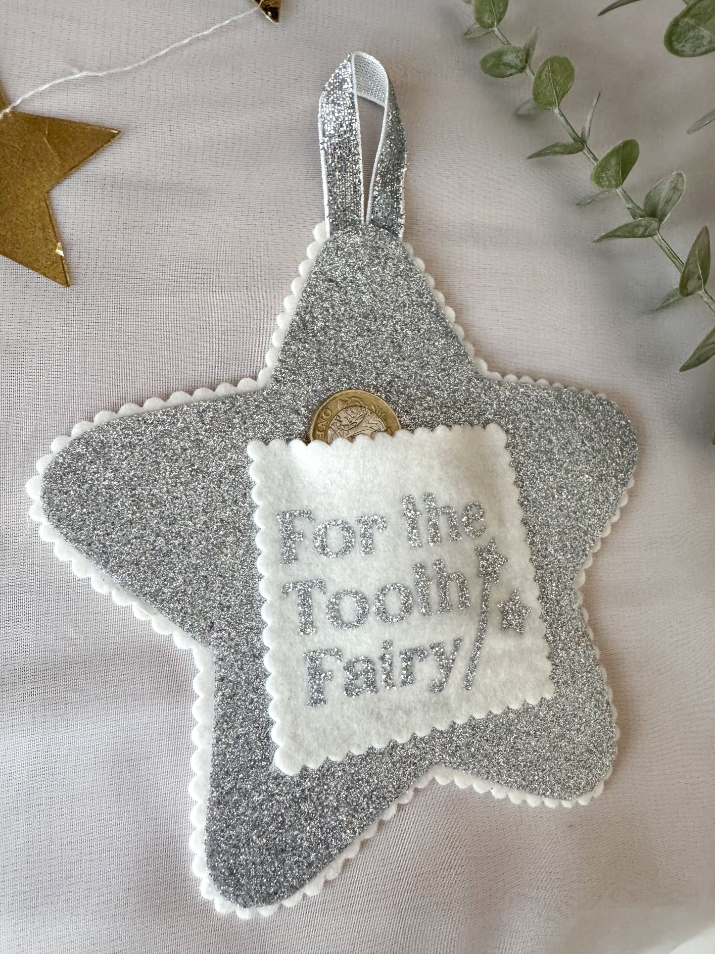 Silver Tooth Fairy Pouch