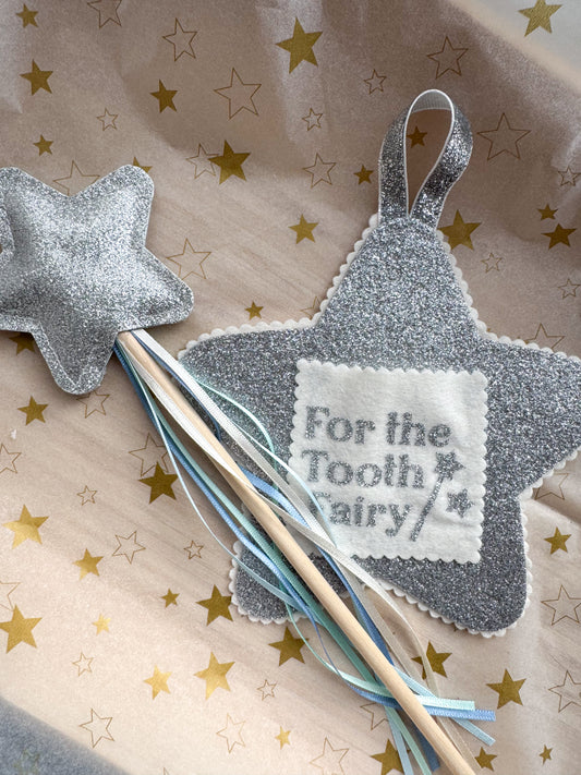 Silver Tooth Fairy & Wand Gift Set