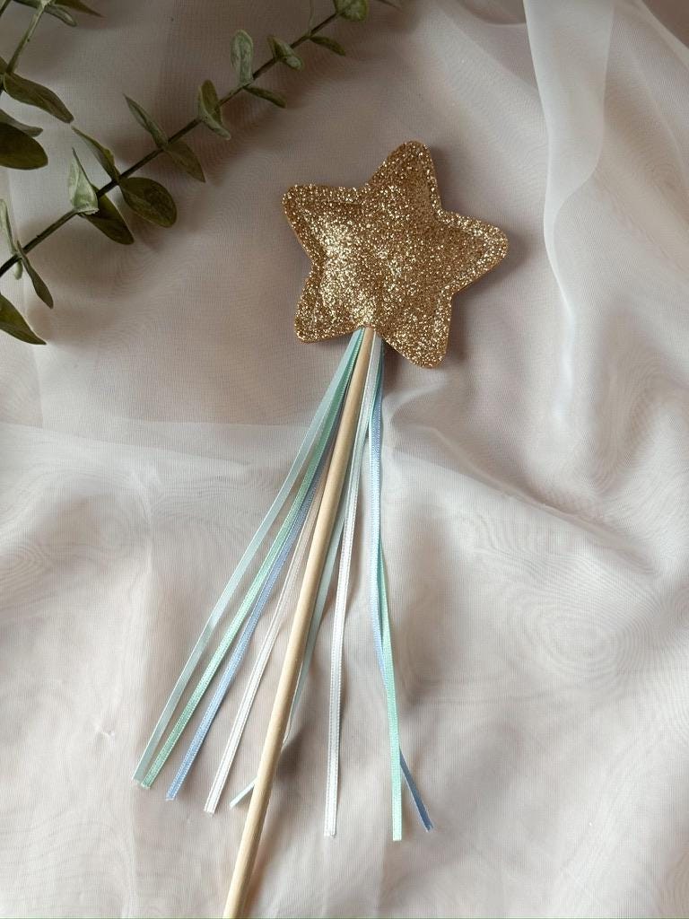 Glitter Star Wand - Green & Blue