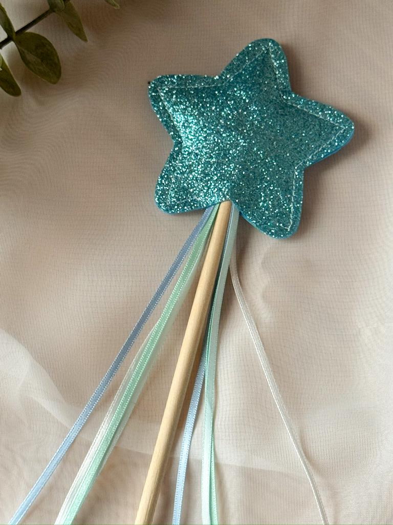 Glitter Star Wand - Green & Blue