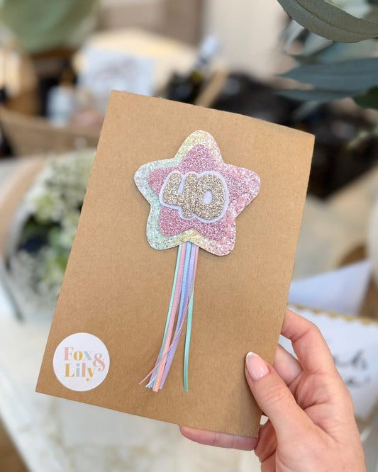 Rainbow Shooting Star - Birthday Number Badge