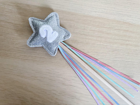 Glitter Number Wand - Pastel Rainbow