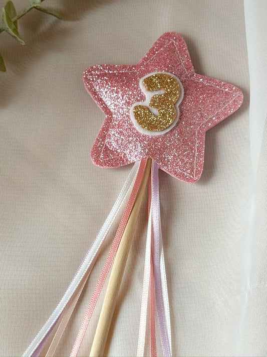 Pink Glitter Birthday Wand