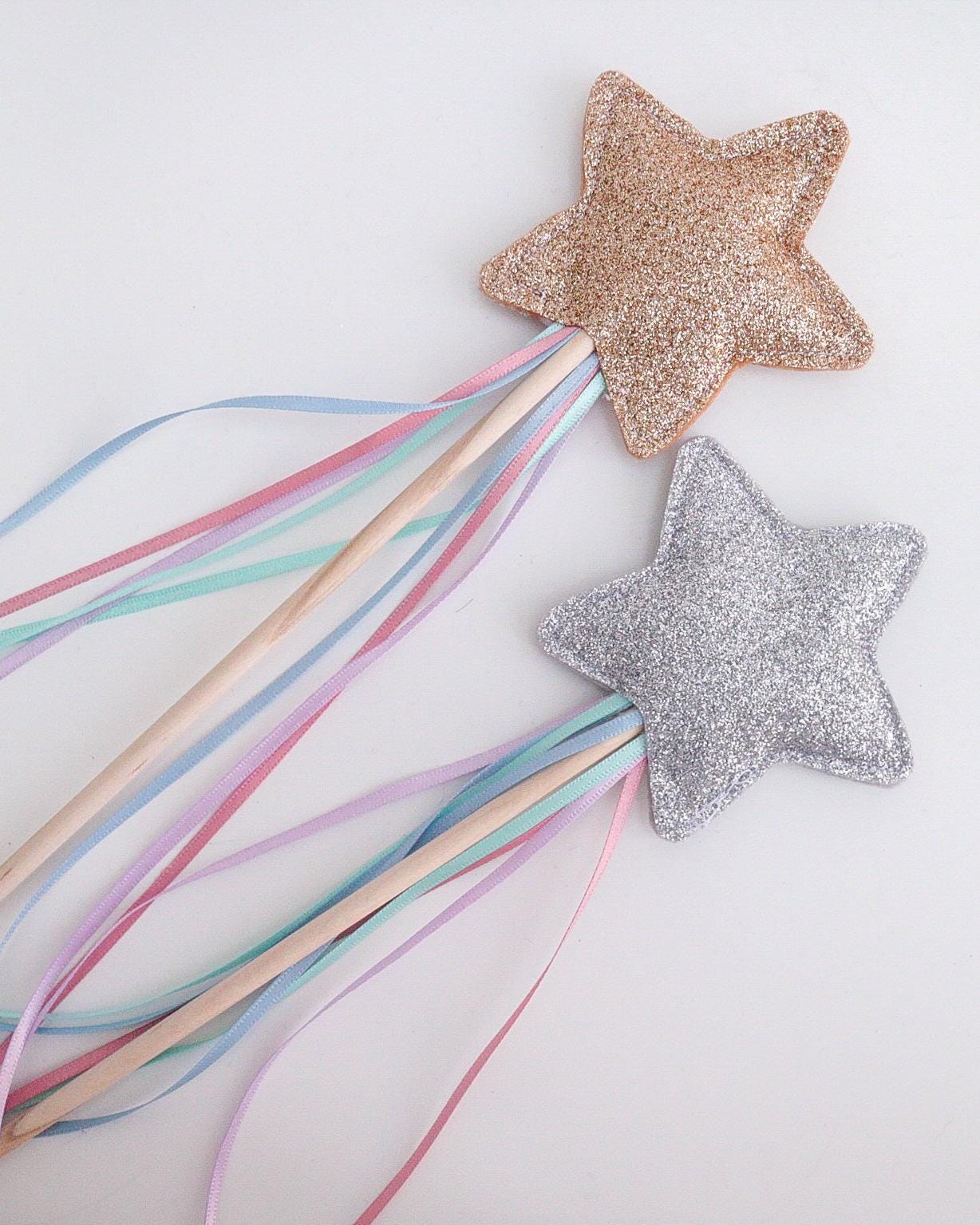 Silver Glitter Star Wand
