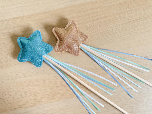 Glitter Star Wand - Green & Blue