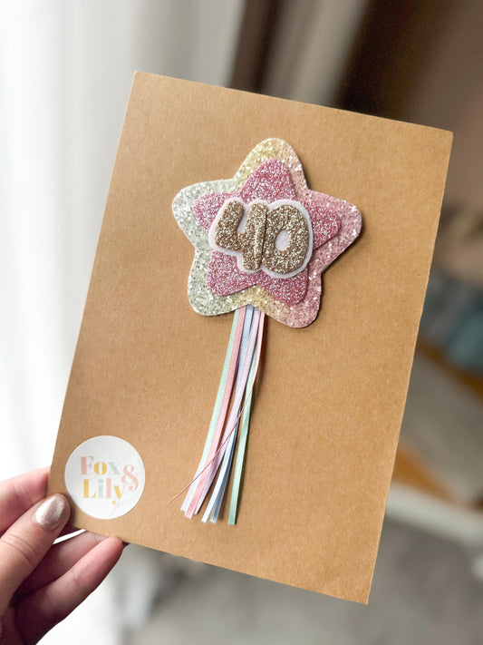 Rainbow Shooting Star - Birthday Number Badge